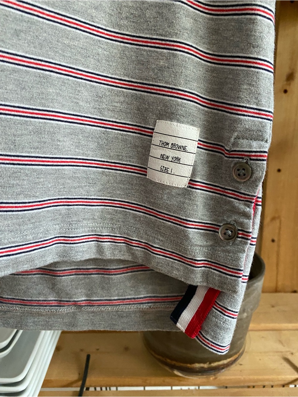 Thom Browne Striped Cotton-Jersey T-Shirt Gray Small - Picture 9 of 16